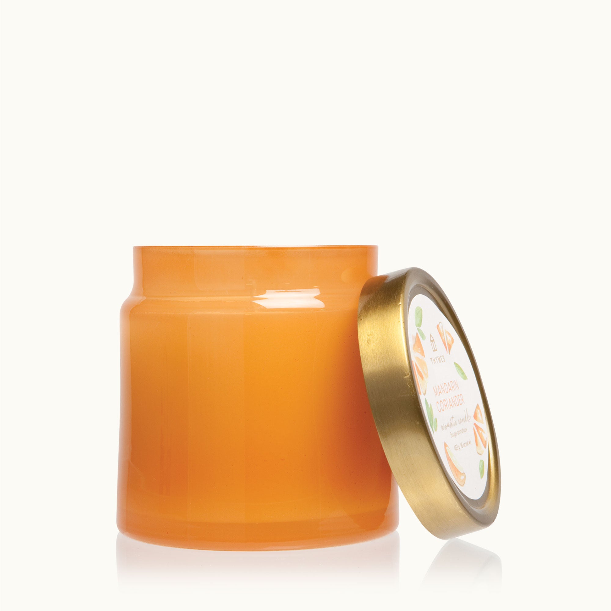 Thymes Mandarin Coriander Statement Poured Candle with Orange Decorative Jar