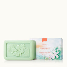 Thymes Neroli Sol Bath Soap is a moisturizing bar soap with floral fragrance