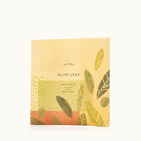 Thymes Olive Leaf Bath Salts for a Fresh Spa Experience