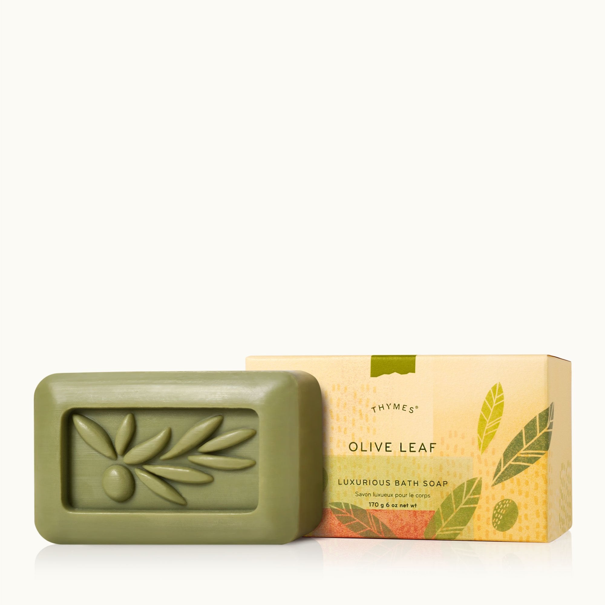 Thymes Olive Leaf Bar Soap with Moisturizing Bar Soap Formula