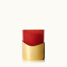 Thymes Simmered Cider Harvest Red Poured Candle with Gold Sleeve