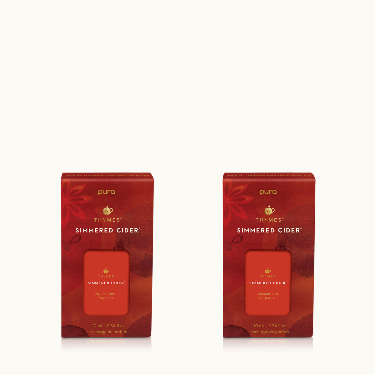 Thymes Simmered Cider Pura Diffuser Refill 2-Pack Bundle