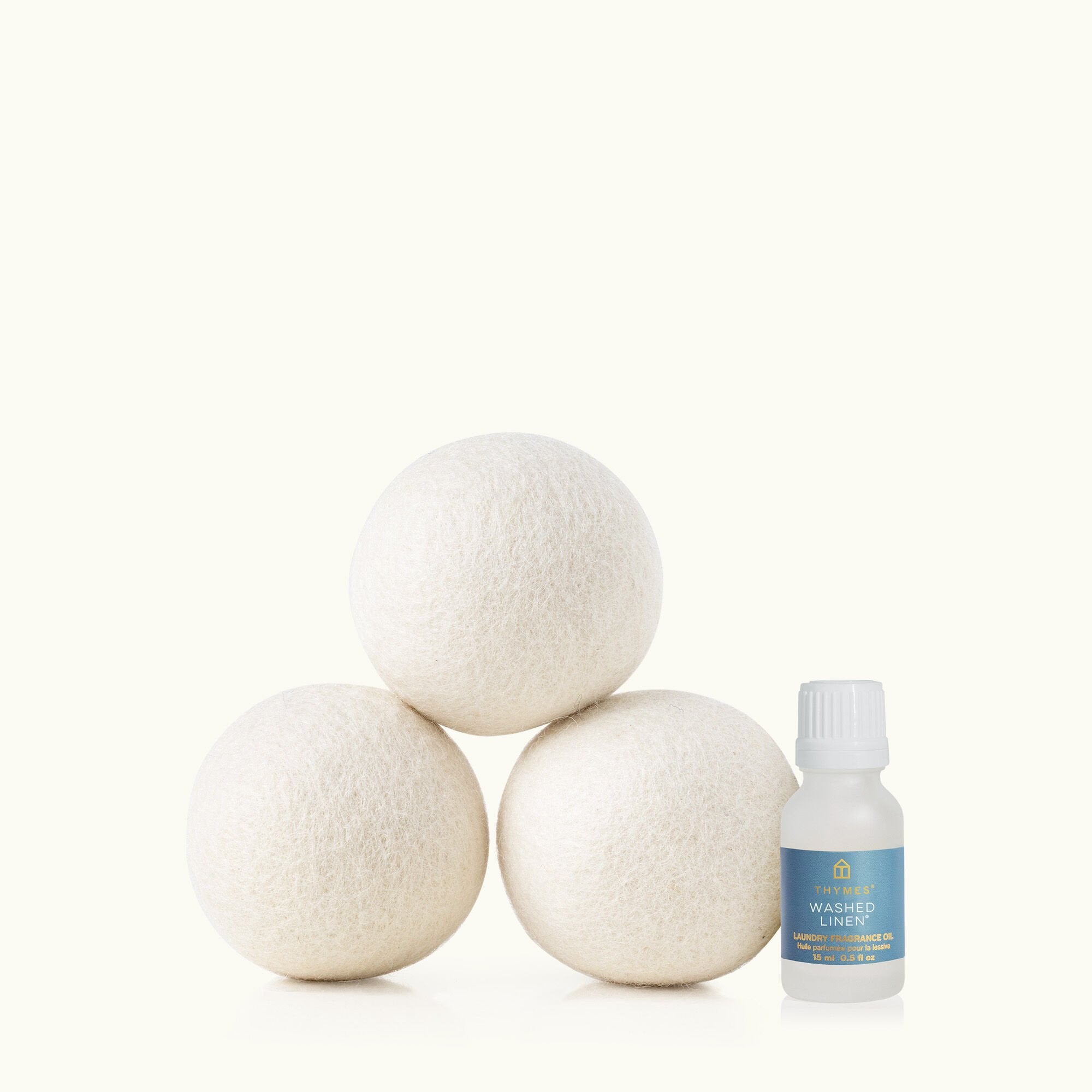 Washed Linen Wool Dryer Balls & Laundry Fragrance Oil Set - Thumbnail 2