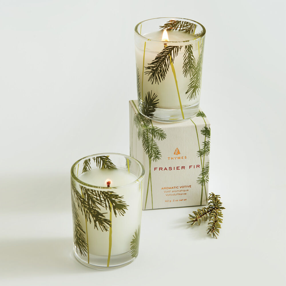 Frasier Fir: Votive Candle Pine Needle Design