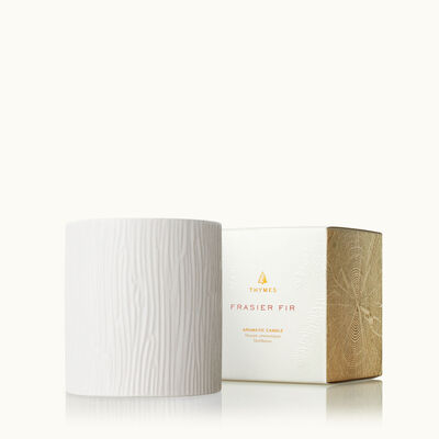 Thymes Gilded Frasier Fir Frosted Wood Grain Candle – Independent Interiors