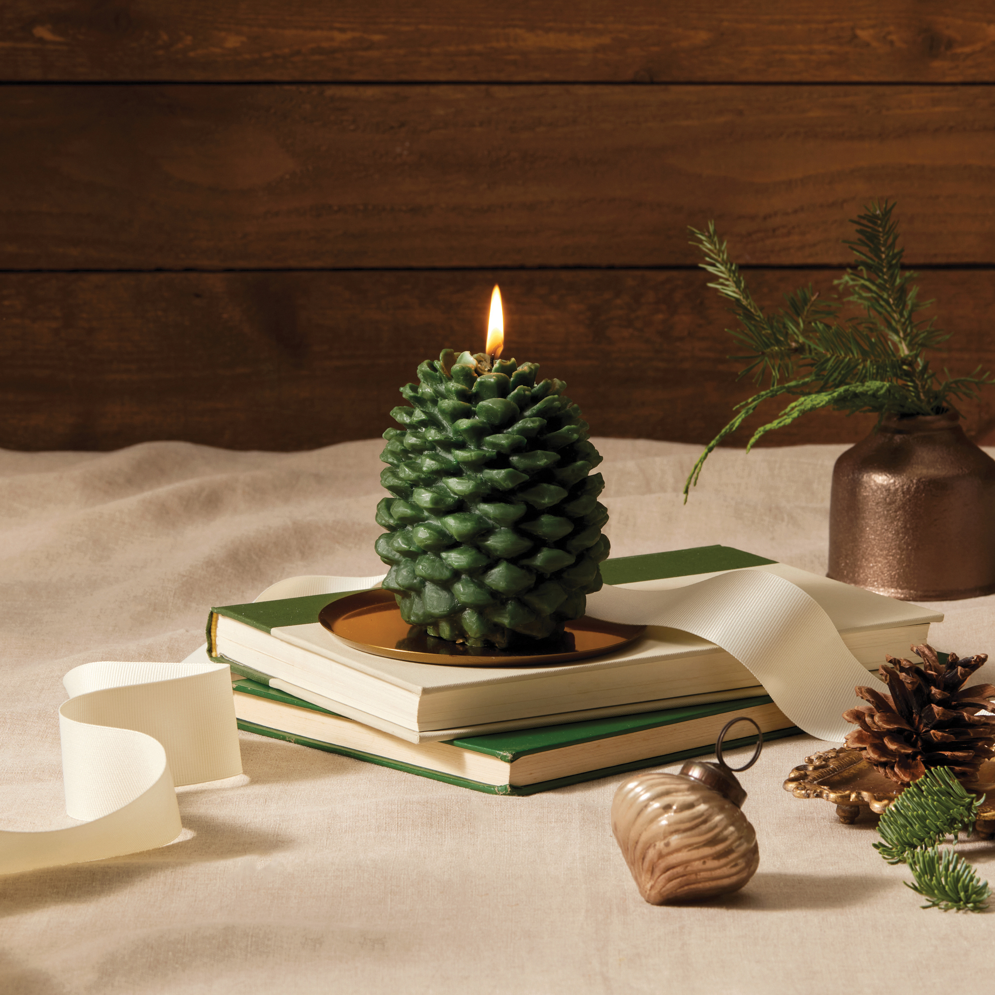 PINECONE CANDLE HOLDER, Place and Time Candle Holder, Pinecone